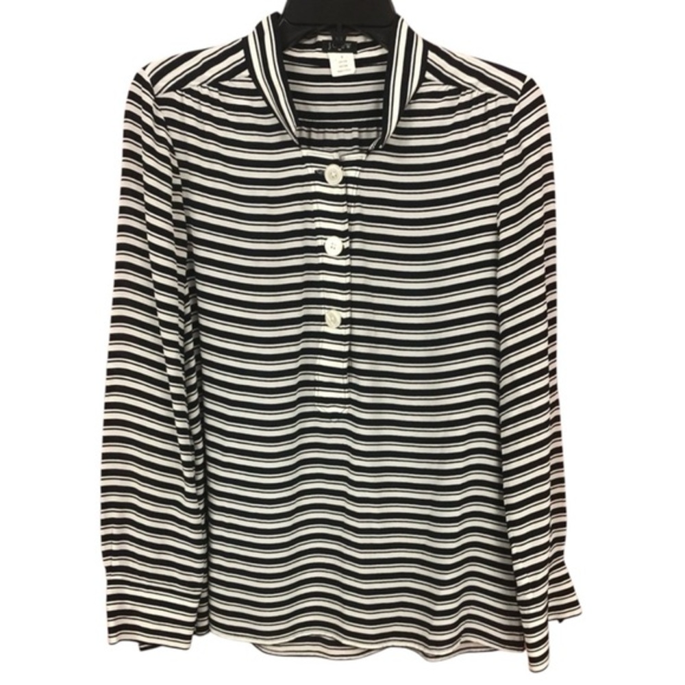 J CREW STRIPED SILK‎ BLOUSE 8